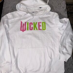 White 'Wicked' Graphic Hoodie Womens size xxl